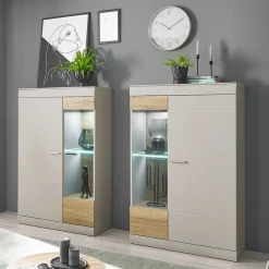 Wohnen Wohnzimmer Highboard mit Glas Einsatz - Lioscas