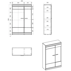 Wohnen Wohnzimmer Highboard mit Glas Einsatz - Lioscas