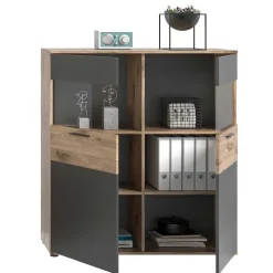 Wohnzimmer Highboard mit Glaseinsätzen - Lucios^Wohnen