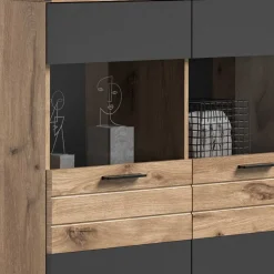 Wohnzimmer Highboard mit Glaseinsätzen - Lucios^Wohnen
