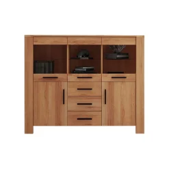 Wohnzimmer Highboard Mosniak aus Kernbuche Massivholz^Wohnen Discount