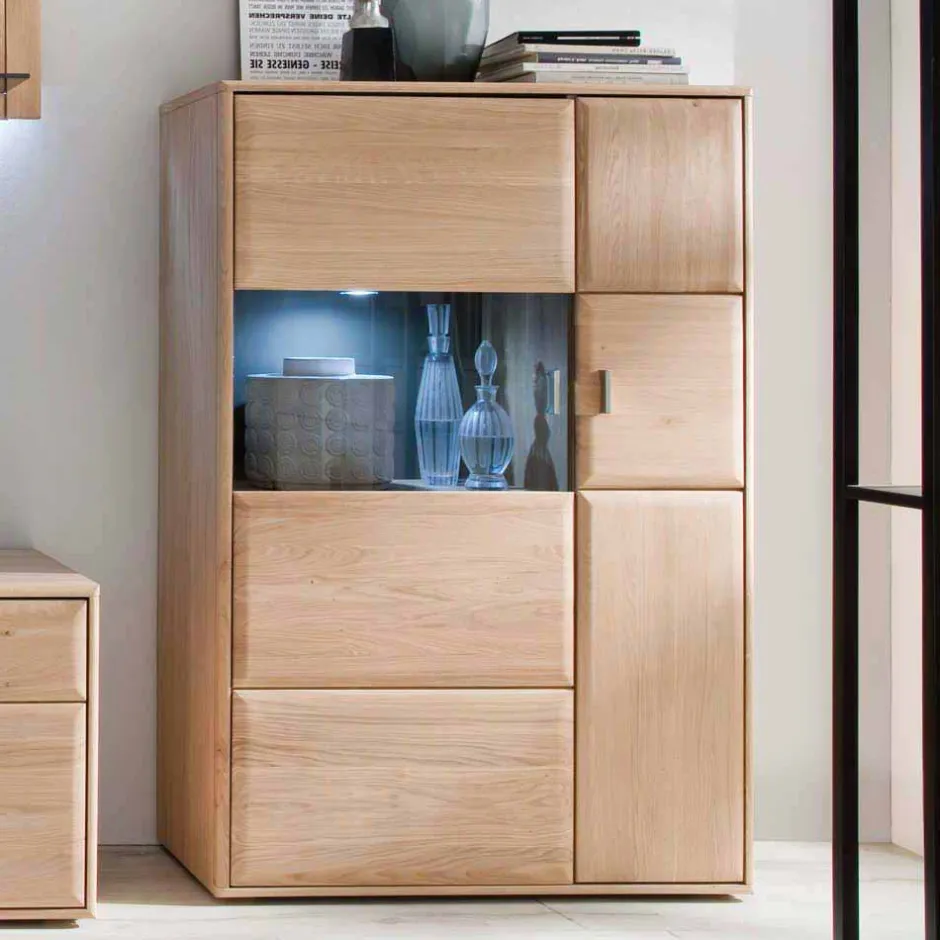 Wohnen Wohnzimmer Highboard Vernella aus Eiche Bianco