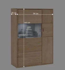 Wohnen Wohnzimmer Highboard Vernella aus Eiche Bianco