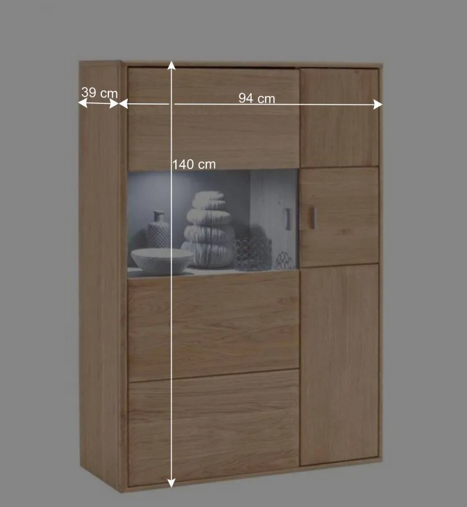 Wohnen Wohnzimmer Highboard Vernella aus Eiche Bianco