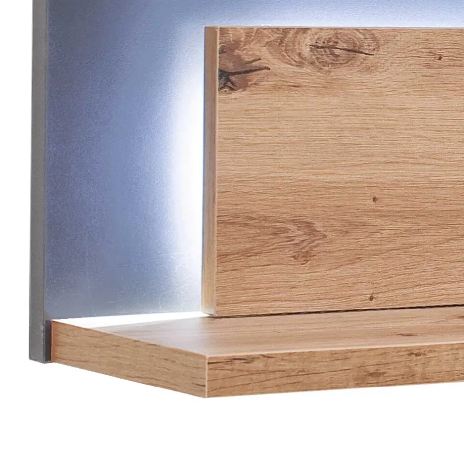 Wohnen Wohnzimmer Hängeboard in Eichefarben & Grau - Vecenda