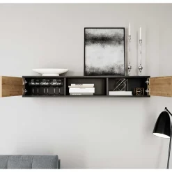 Wohnen Wohnzimmer Hängeschrank mit zwei Türen & Fach - Cavan