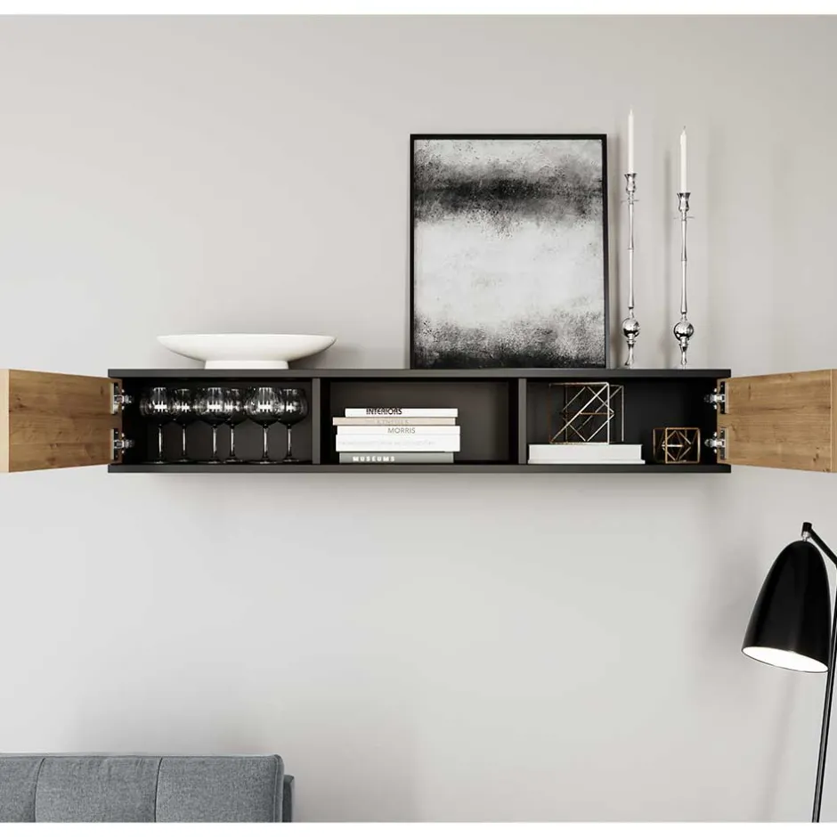 Wohnen Wohnzimmer Hängeschrank mit zwei Türen & Fach - Cavan