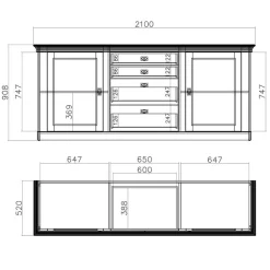 Wohnzimmer Landhausmöbel Set - Diatara (sechsteilig)^Wohnen Outlet