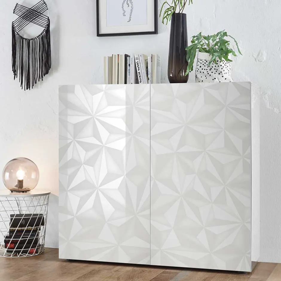 Wohnzimmer Möbel in Weiß glänzend - Vovasoma (dreiteilig)^Wohnen Hot