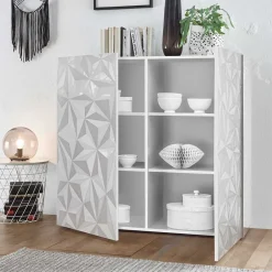 Wohnzimmer Möbel in Weiß glänzend - Vovasoma (dreiteilig)^Wohnen Hot