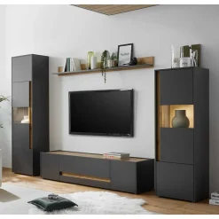 Wohnen Wohnzimmer Möbel Wohnwand günstig - Ahilav (vierteilig)