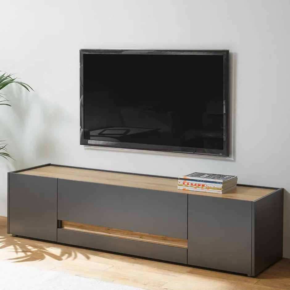 Wohnen Wohnzimmer Möbel Wohnwand günstig - Ahilav (vierteilig)