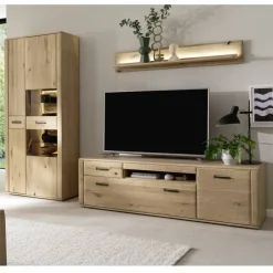 Wohnen Wohnzimmer Möbelset in Asteiche Hell - Jevedaz (dreiteilig)