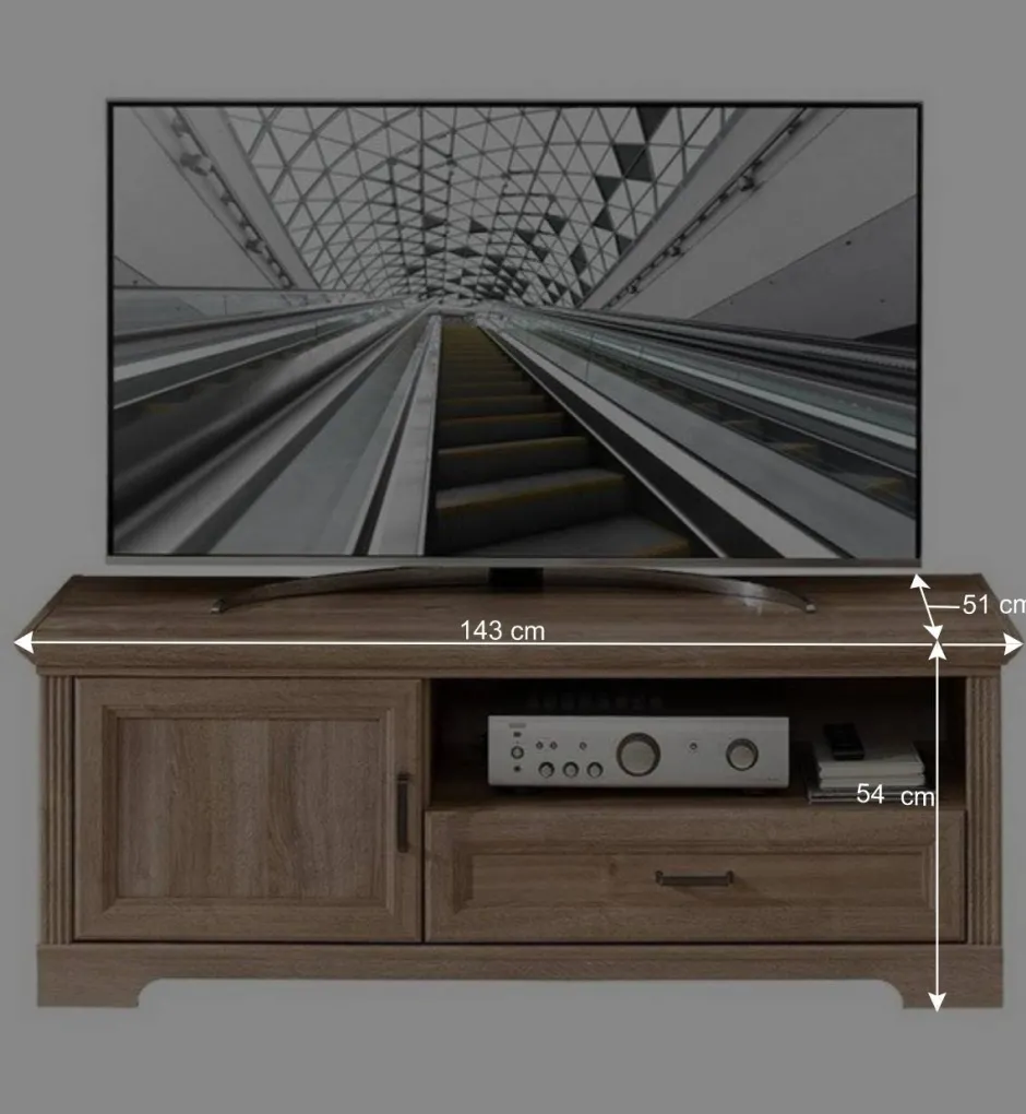 Wohnen Wohnzimmer Möbelset in Eiche NB - Barack (vierteilig)