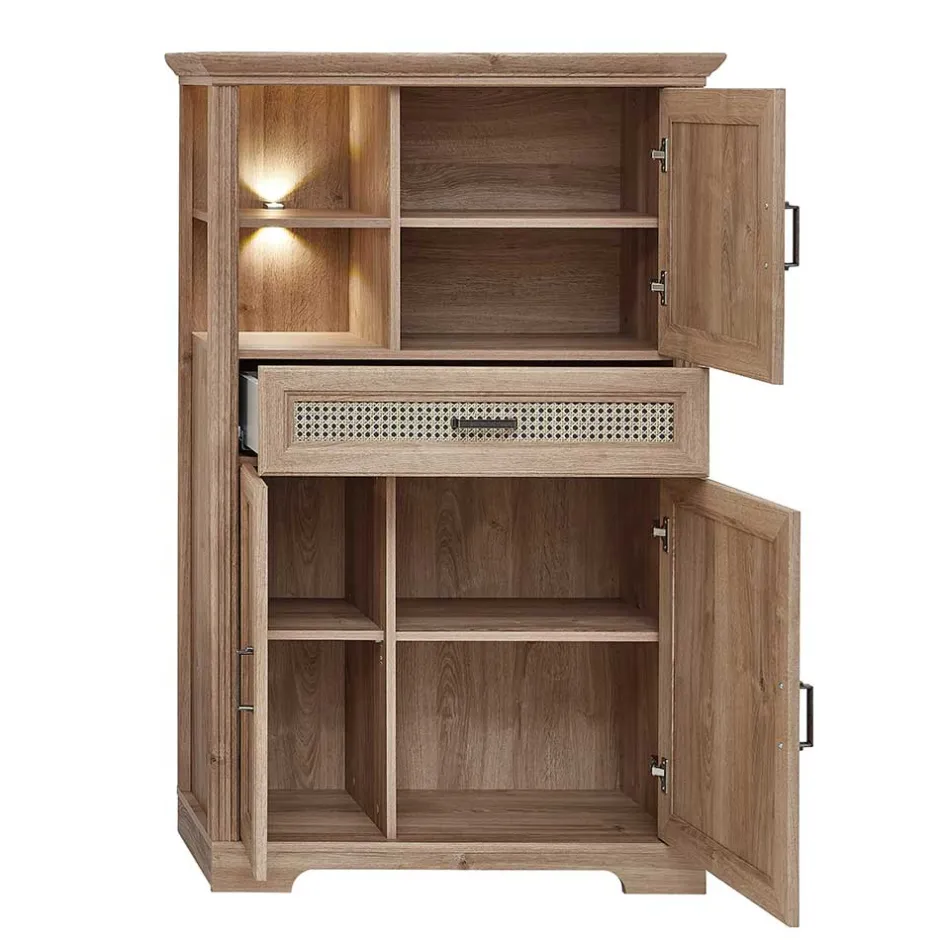 Wohnen Wohnzimmer Möbelset in Eiche NB - Barack (vierteilig)