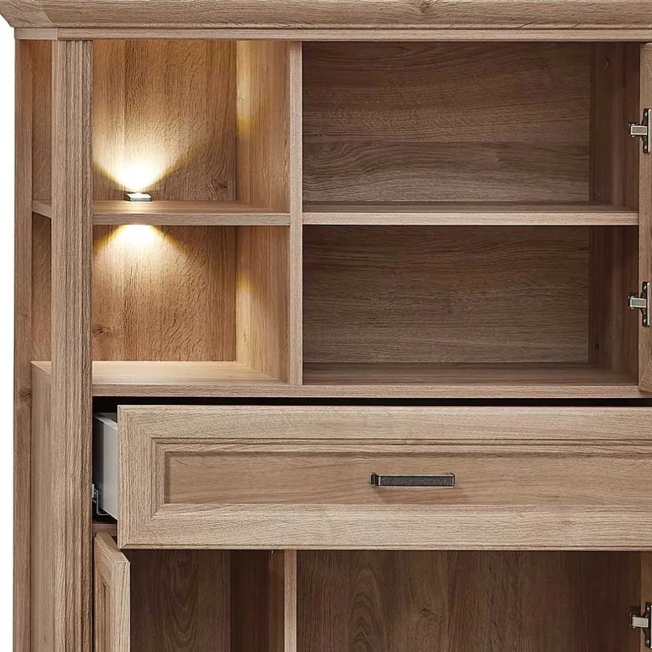 Wohnen Wohnzimmer Möbelset in Eiche NB - Barack (vierteilig)