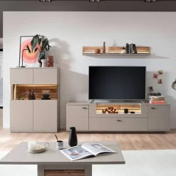 Wohnzimmer Möbelset in Grau - Teorina (dreiteilig)^Wohnen New