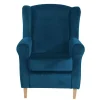 Wohnzimmer Ohrensessel aus Samtvelours in Petrol - Torabus^Wohnen Discount