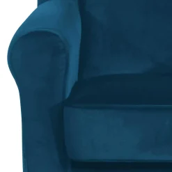 Wohnzimmer Ohrensessel aus Samtvelours in Petrol - Torabus^Wohnen Discount