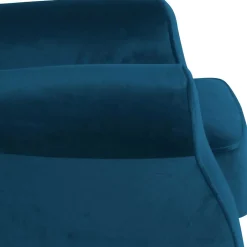 Wohnzimmer Ohrensessel aus Samtvelours in Petrol - Torabus^Wohnen Discount