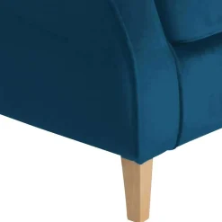 Wohnzimmer Ohrensessel aus Samtvelours in Petrol - Torabus^Wohnen Discount