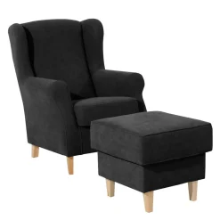 Wohnzimmer Ohrensessel in Schwarz - Lirionica^Wohnen Clearance