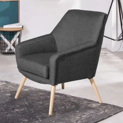 Wohnzimmer Polstersessel in Dunkelgrau - Rubin^Wohnen Best