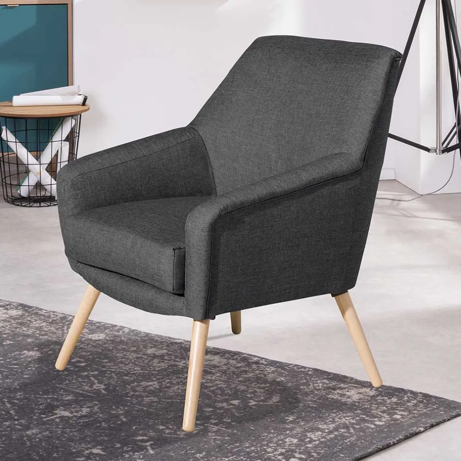 Wohnzimmer Polstersessel in Dunkelgrau - Rubin^Wohnen Best