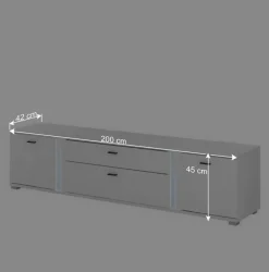 Wohnen Wohnzimmer Schrank & Regal Set in Weiß - Tirol (vierteilig)