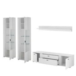 Wohnen Wohnzimmer Schrank & Regal Set in Weiß - Tirol (vierteilig)