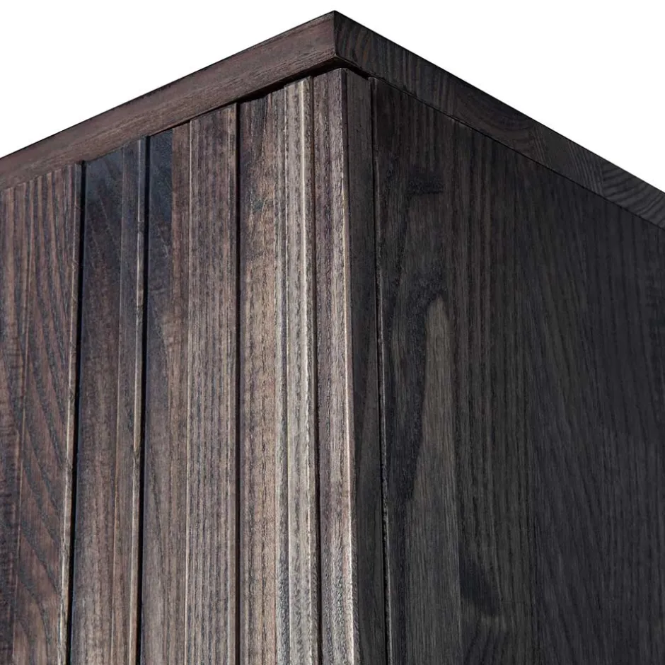 Wohnen Wohnzimmer Schrank in Esche Dunkel & Schwarz - Eyes