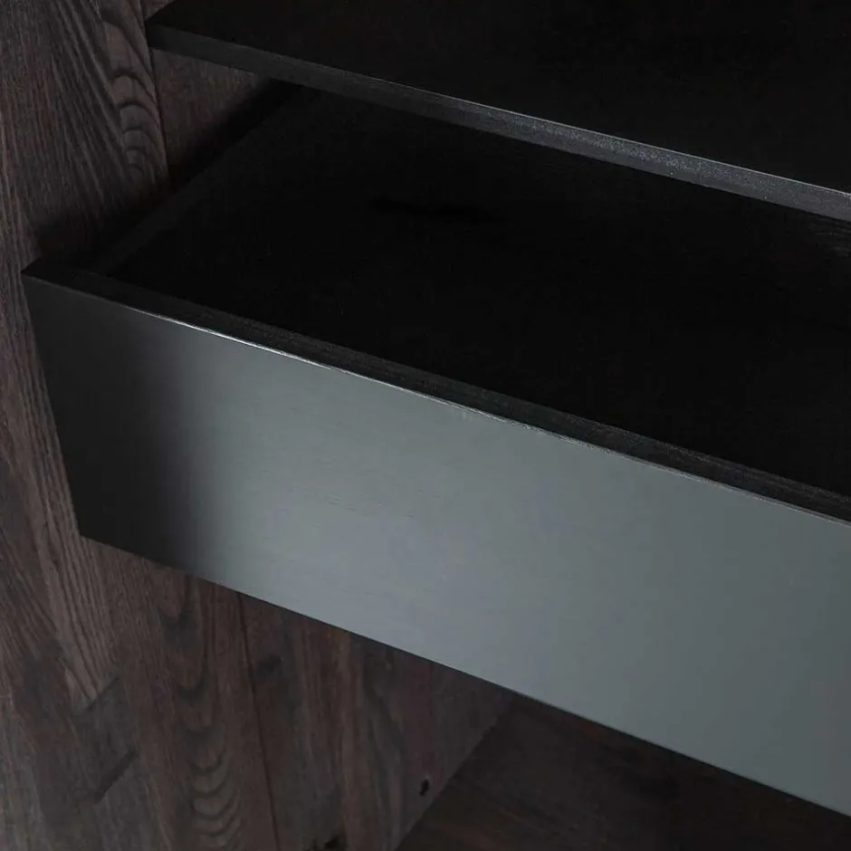 Wohnen Wohnzimmer Schrank in Esche Dunkel & Schwarz - Eyes