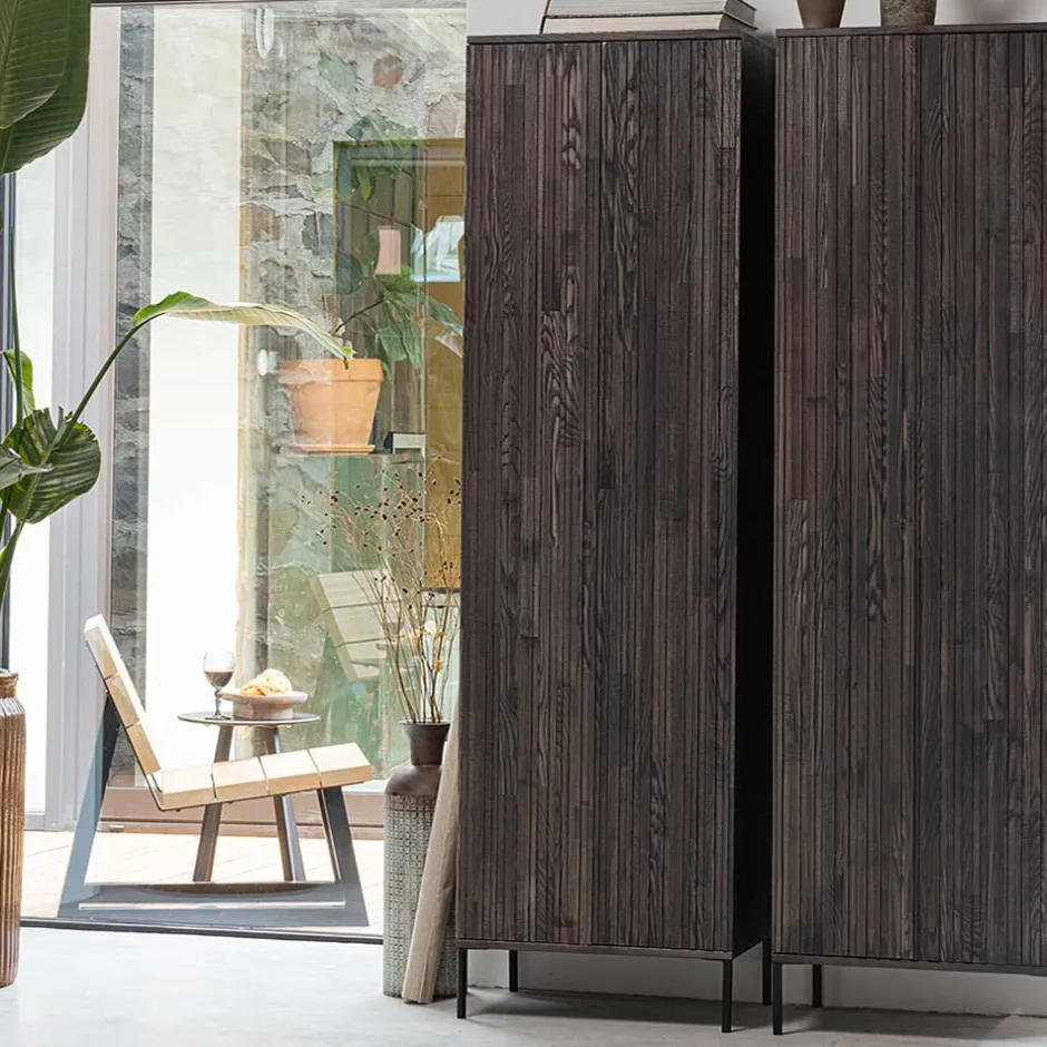 Wohnen Wohnzimmer Schrank in Esche Dunkel & Schwarz - Eyes