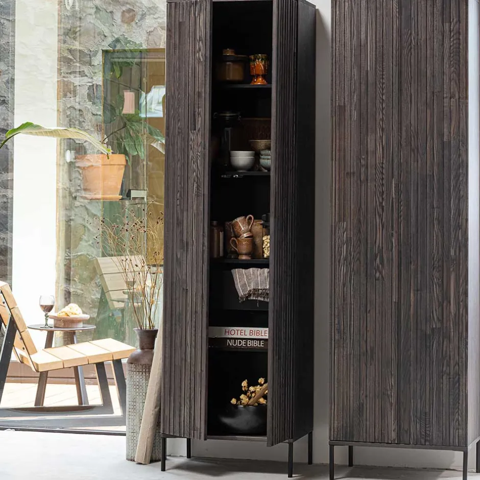 Wohnen Wohnzimmer Schrank in Esche Dunkel & Schwarz - Eyes