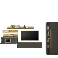 Wohnzimmer Schrank Kombi in Anthrazit - Ahilav (sechsteilig)^Wohnen Outlet
