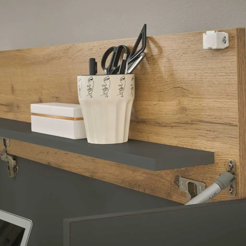 Wohnzimmer Schrank Kombi in Anthrazit - Ahilav (sechsteilig)^Wohnen Outlet