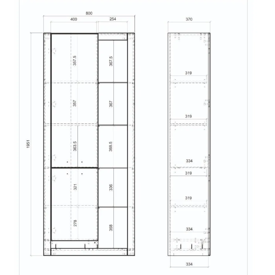 Wohnen Wohnzimmer Schrank mit fünf offenen Fächern - Adejano