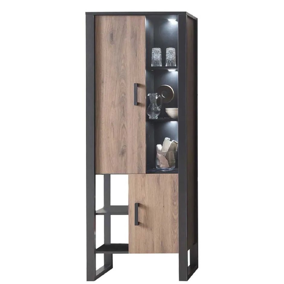 Wohnen Wohnzimmer Schrank mit Glas & offenen Fächern - Dudleys