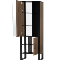 Wohnen Wohnzimmer Schrank mit Glas & offenen Fächern - Dudleys