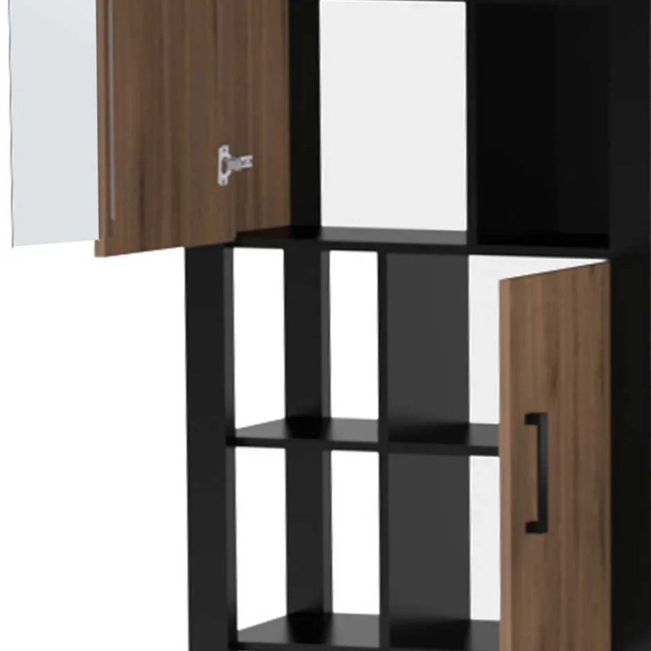 Wohnen Wohnzimmer Schrank mit Glas & offenen Fächern - Dudleys