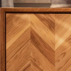 Wohnzimmer Schrank mit Tür Fischgrät Optik - Kerfa^Wohnen Outlet