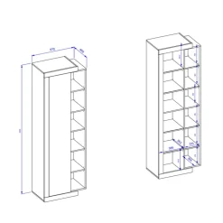 Wohnzimmer Schrank mit Tür & sechs Fächern - Milvara^Wohnen Outlet