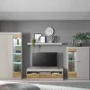 Wohnzimmer Schrank Set in Hellgrau & Zinneiche - Lioscas (vierteilig)^Wohnen New