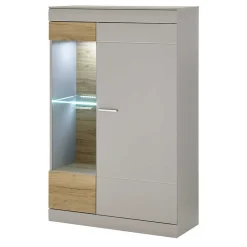 Wohnzimmer Schrank Set in Hellgrau & Zinneiche - Lioscas (vierteilig)^Wohnen New