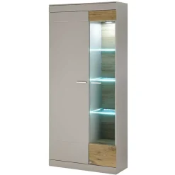 Wohnzimmer Schrank Set in Hellgrau & Zinneiche - Lioscas (vierteilig)^Wohnen New