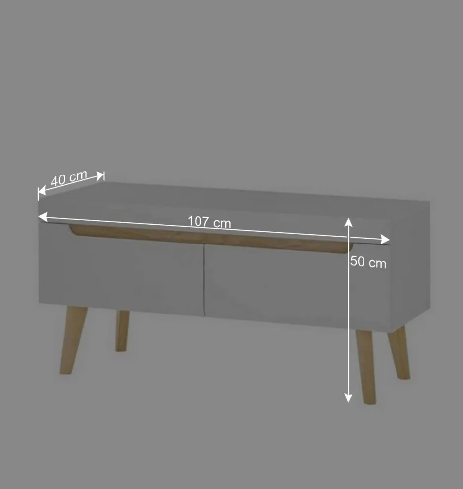 Wohnen Wohnzimmer Schrankset im Skandi Design - Ginko (vierteilig)