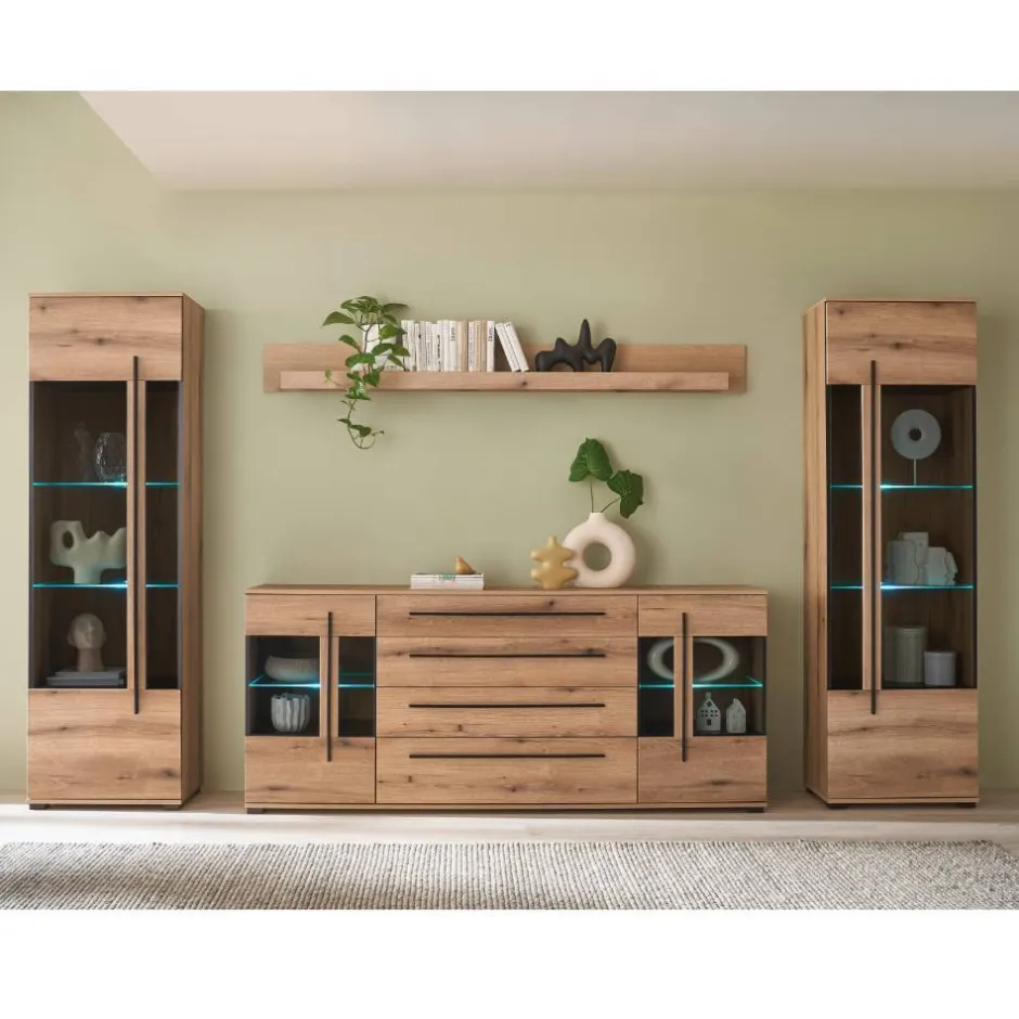 Wohnzimmer Schrankvitrinen & Wandboard - Brocus (vierteilig)^Wohnen Discount