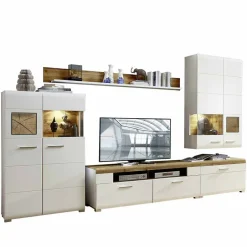 Wohnen Wohnzimmer Schrankwand Lisepio mit Beleuchtung (fünfteilig)