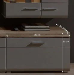 Wohnen Wohnzimmer Schrankwand Lisepio mit Beleuchtung (fünfteilig)