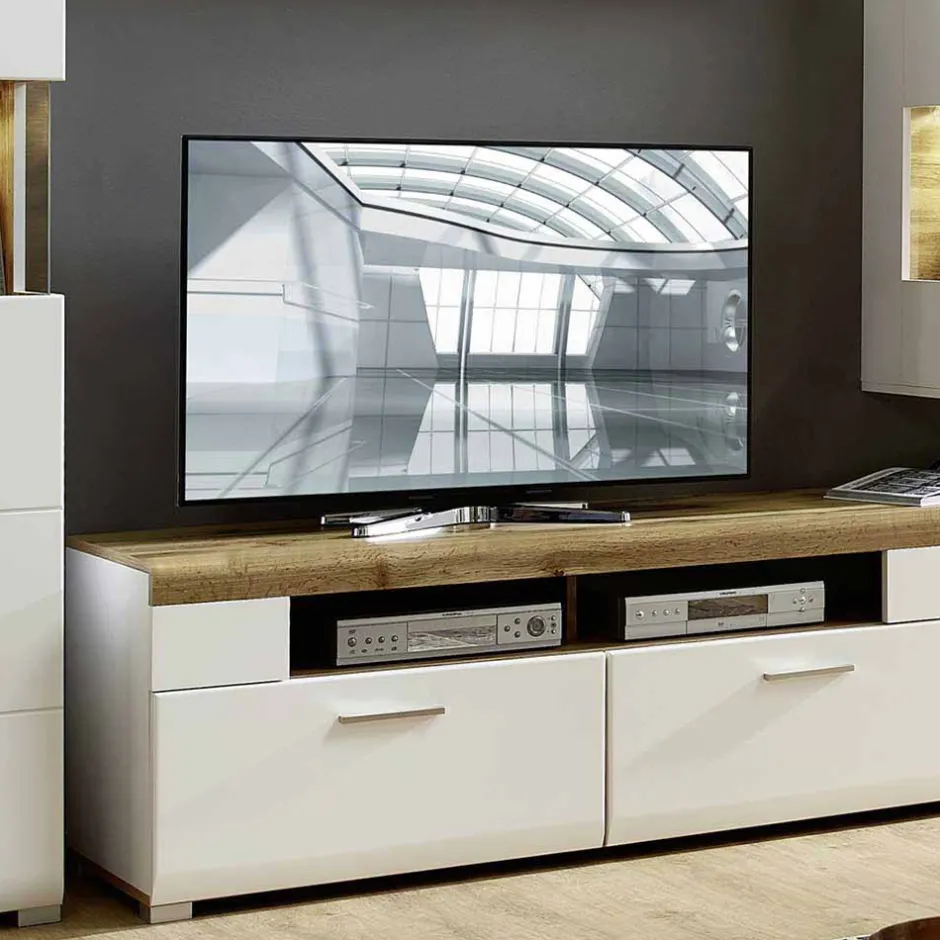 Wohnen Wohnzimmer Schrankwand Lisepio mit Beleuchtung (fünfteilig)